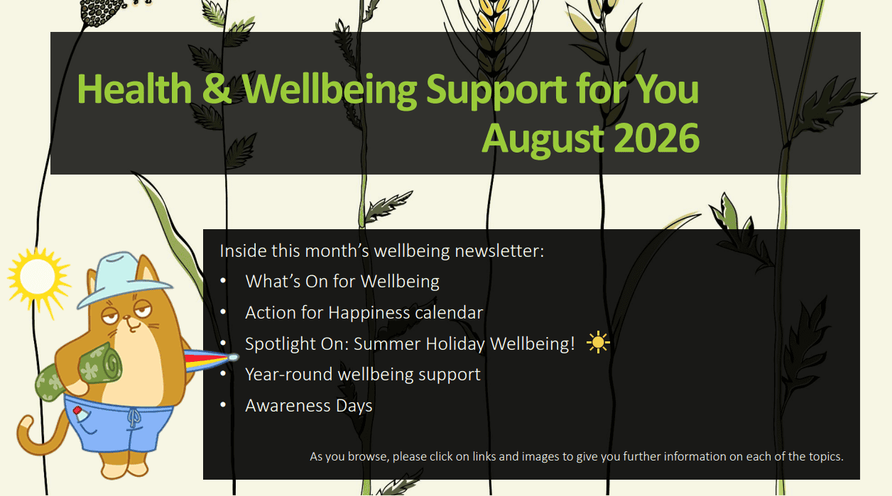 August Updates – Health and Wellbeing