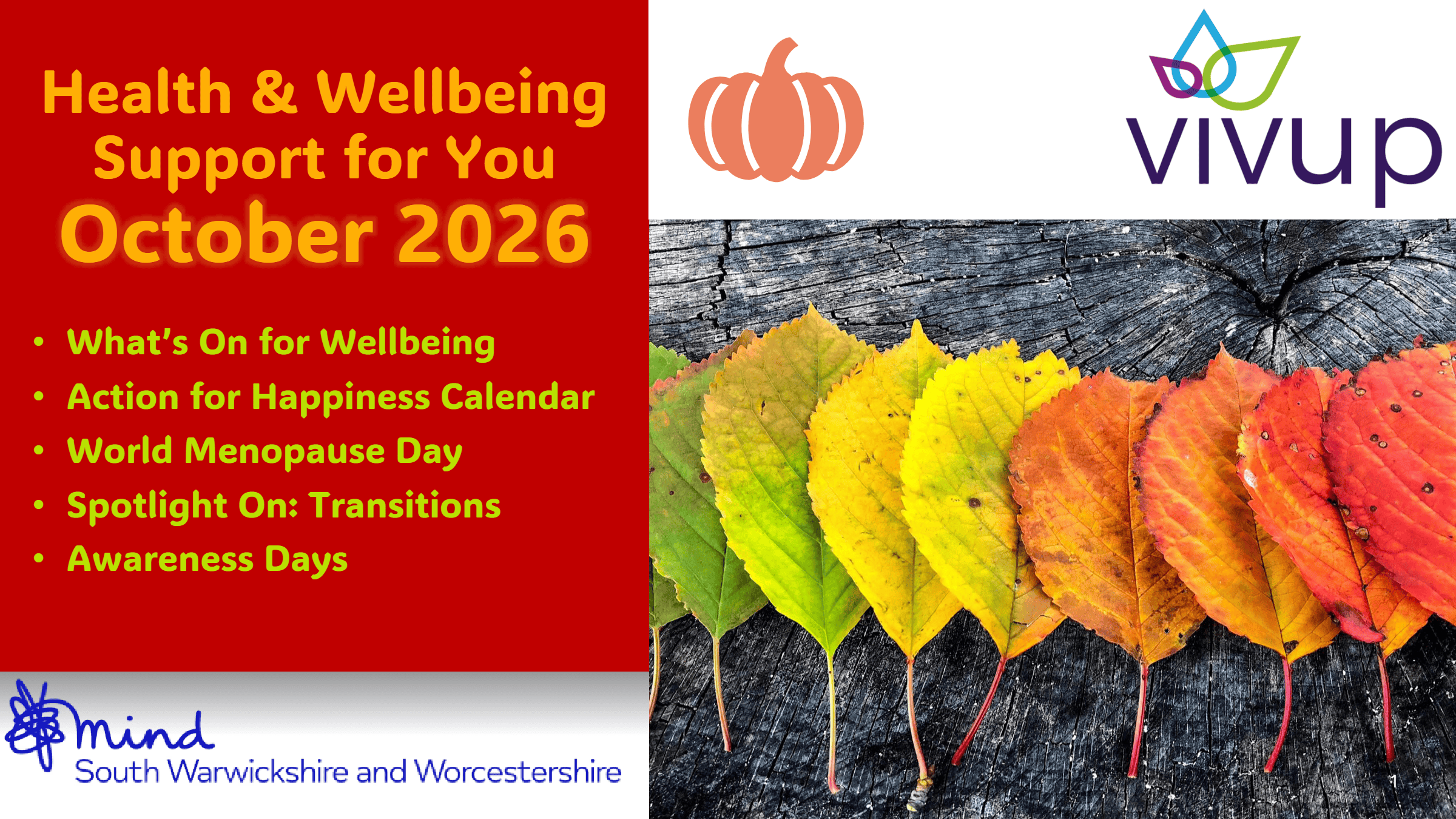 October Updates – Health and Wellbeing